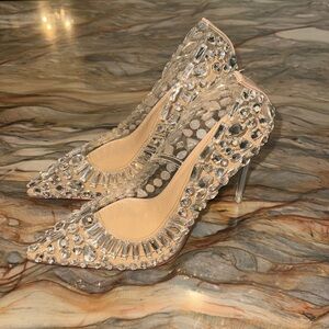 Azalea Wang Crystal Clear Point Toe Heels (size 9) BNWOB